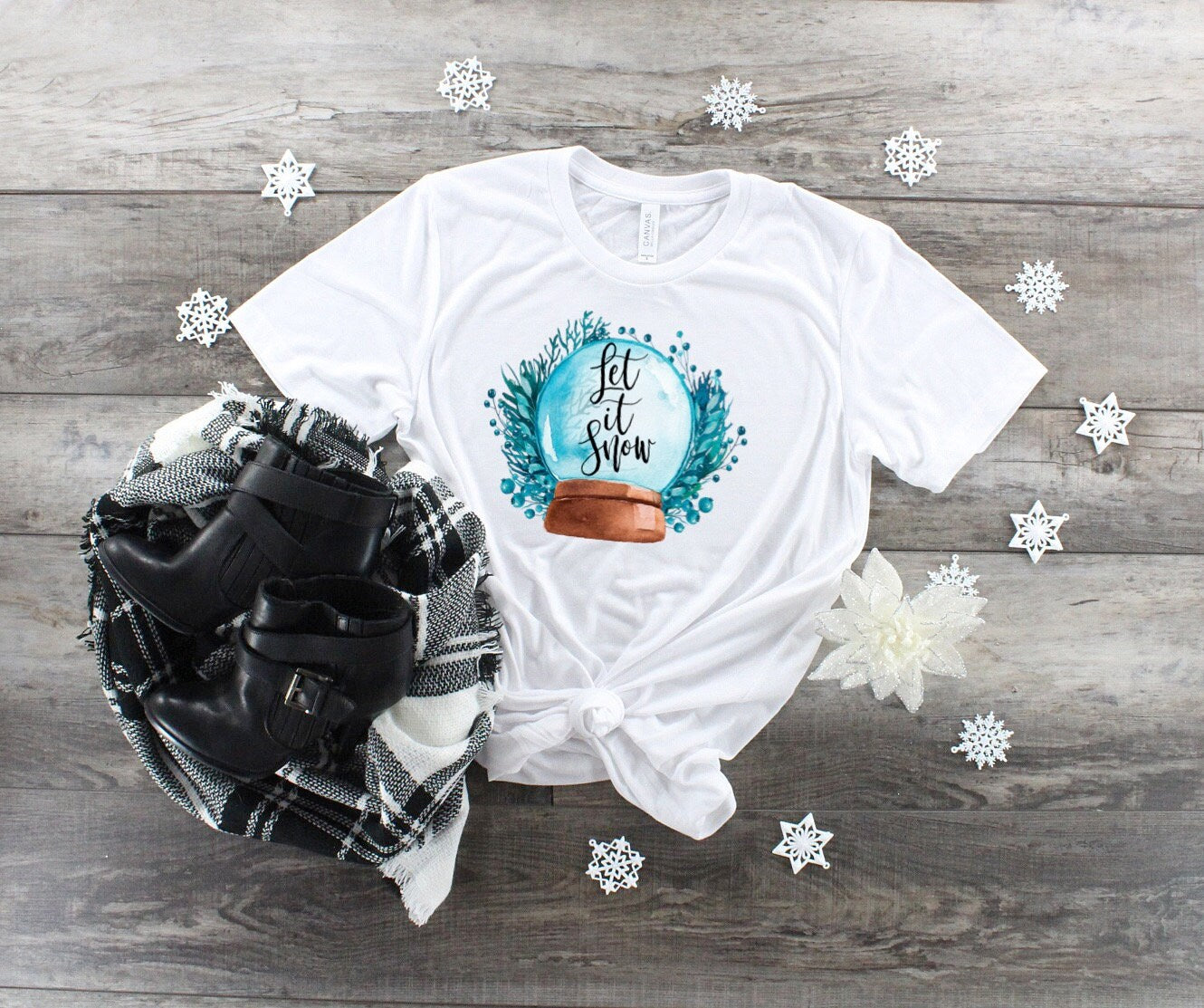 Christmas Let It Snow Globe design t-shirt