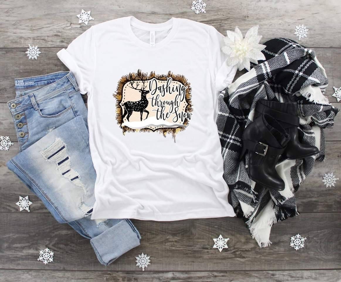 Christmas Dashing Through The Snow, Reindeer Shirt, Love Christmas