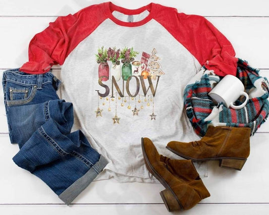 Christmas Jars SNOW., design raglan.