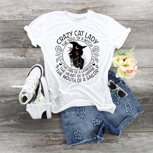 Crazy Cat Lady, The Soul Of A Witch, The Fire Of A Lioness, The Heart Of A Hippie, The Mouth Of A Sailor, Cat lover shirt, Cat :Lady, Cats