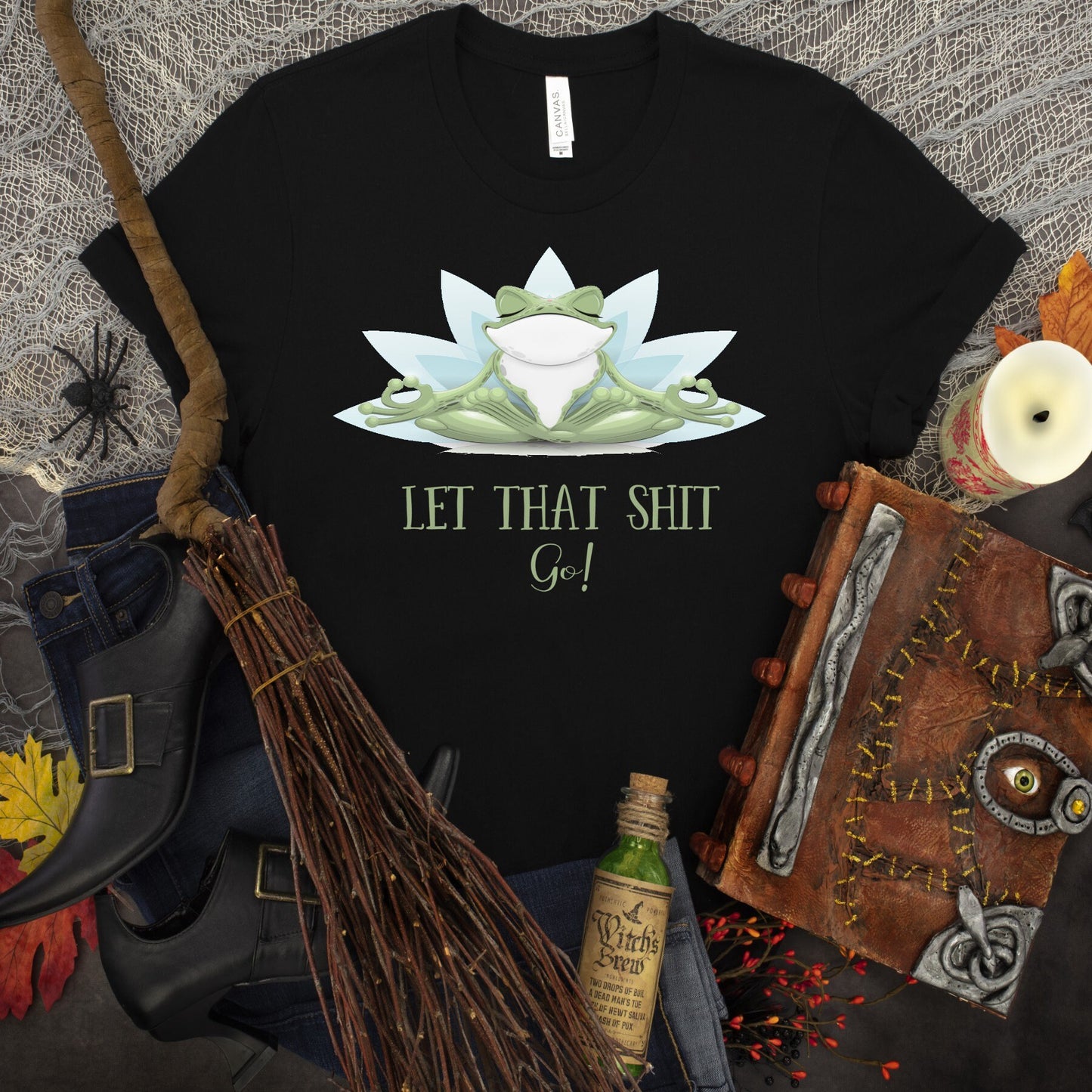 Let's That Sit Go Yoga Frog Namaste design t-shirt