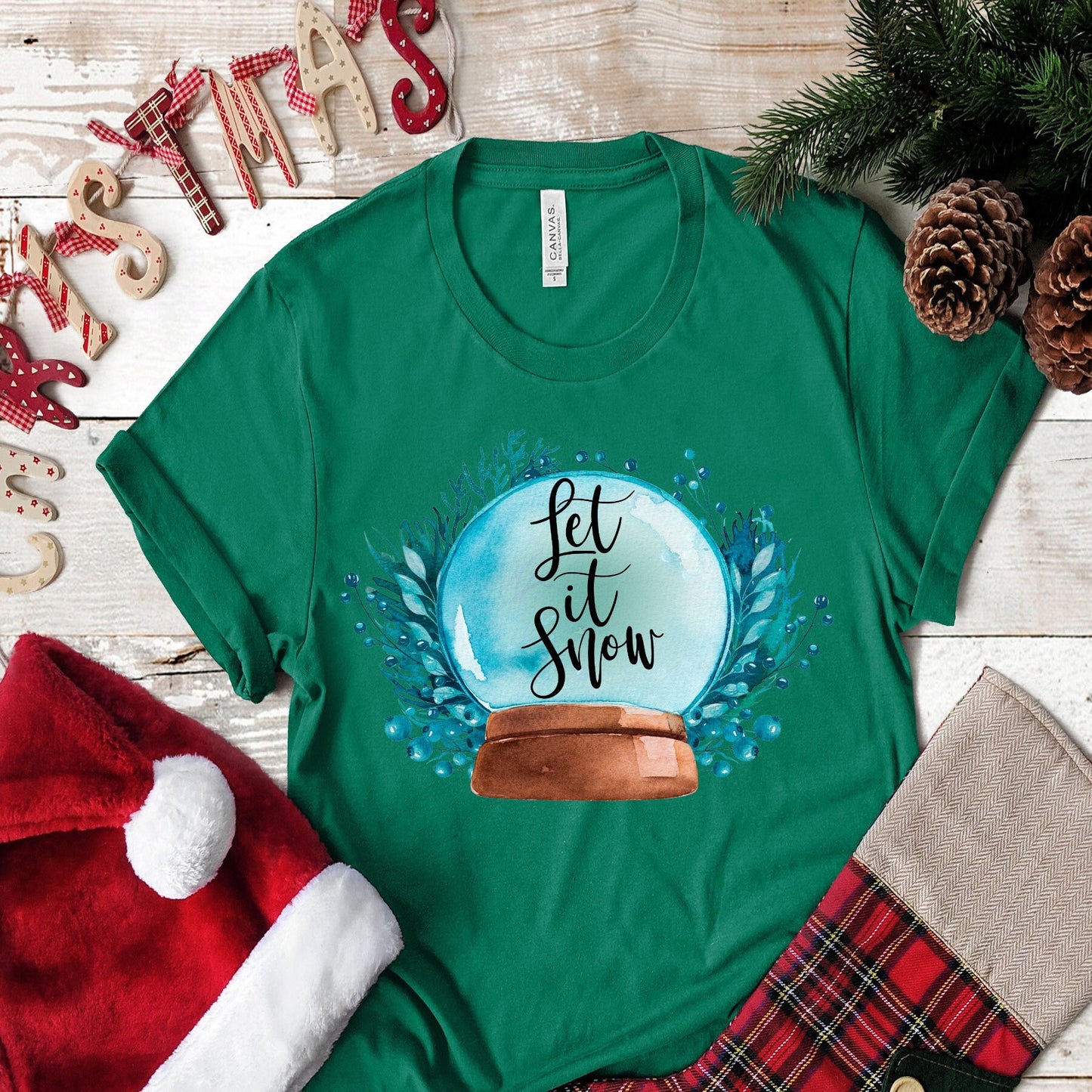 Christmas Let It Snow Globe design t-shirt