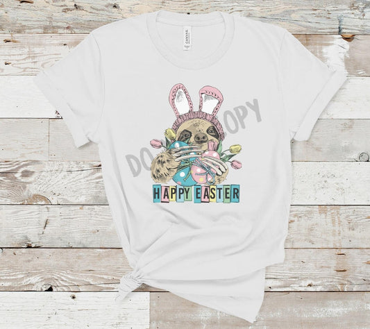 Easter, Easter Sloth, Bunny Ear Sloth, Cute Sloth, Easter Eggs Sloth, Easter Flower Sloth, Cute Sloth Tee, Sloth Lover, Gift for Her, Sloth