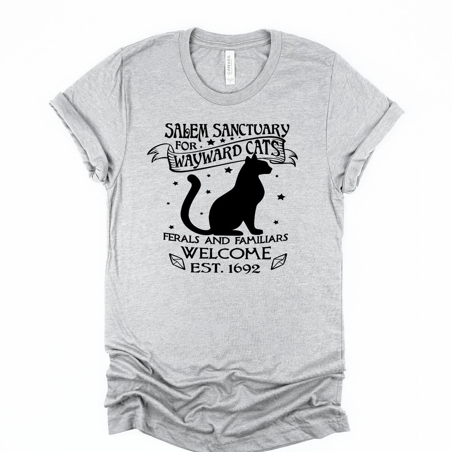 Salem Sanctuary For Wayward Cats, Ferals and Familiars Welcome. est 1692, Love Cats, Witch Cats, Witchy Cats, Witch Shirt, Witchy Kitty, Cat